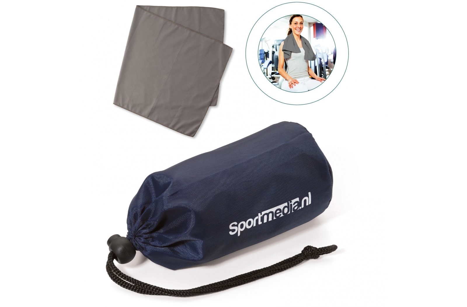 Mikrofiber sportshåndklæde i polyesterpose - Søllerød