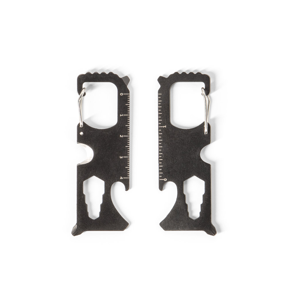 Multifunktionskort i rustfrit stål - Astrid trykt med logo