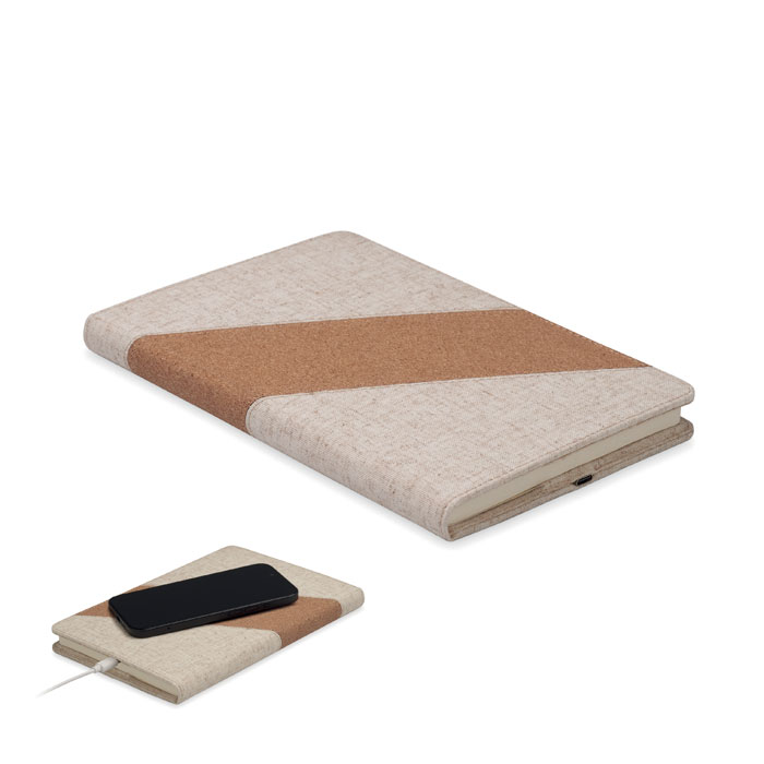 Notatbog med 15W trådløs oplader - Jonas