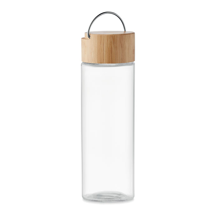 Glasdrikkeflaske med bambuslåg - Asperup