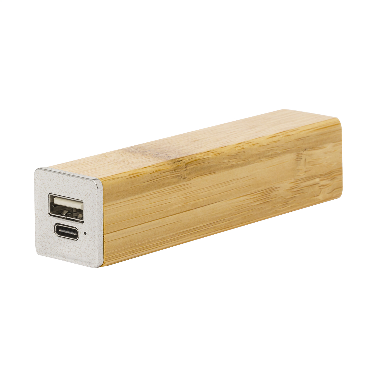 Bamster powerbank i bambus og hvedestrå med 2200 mAh og jeres logo trykt med logo