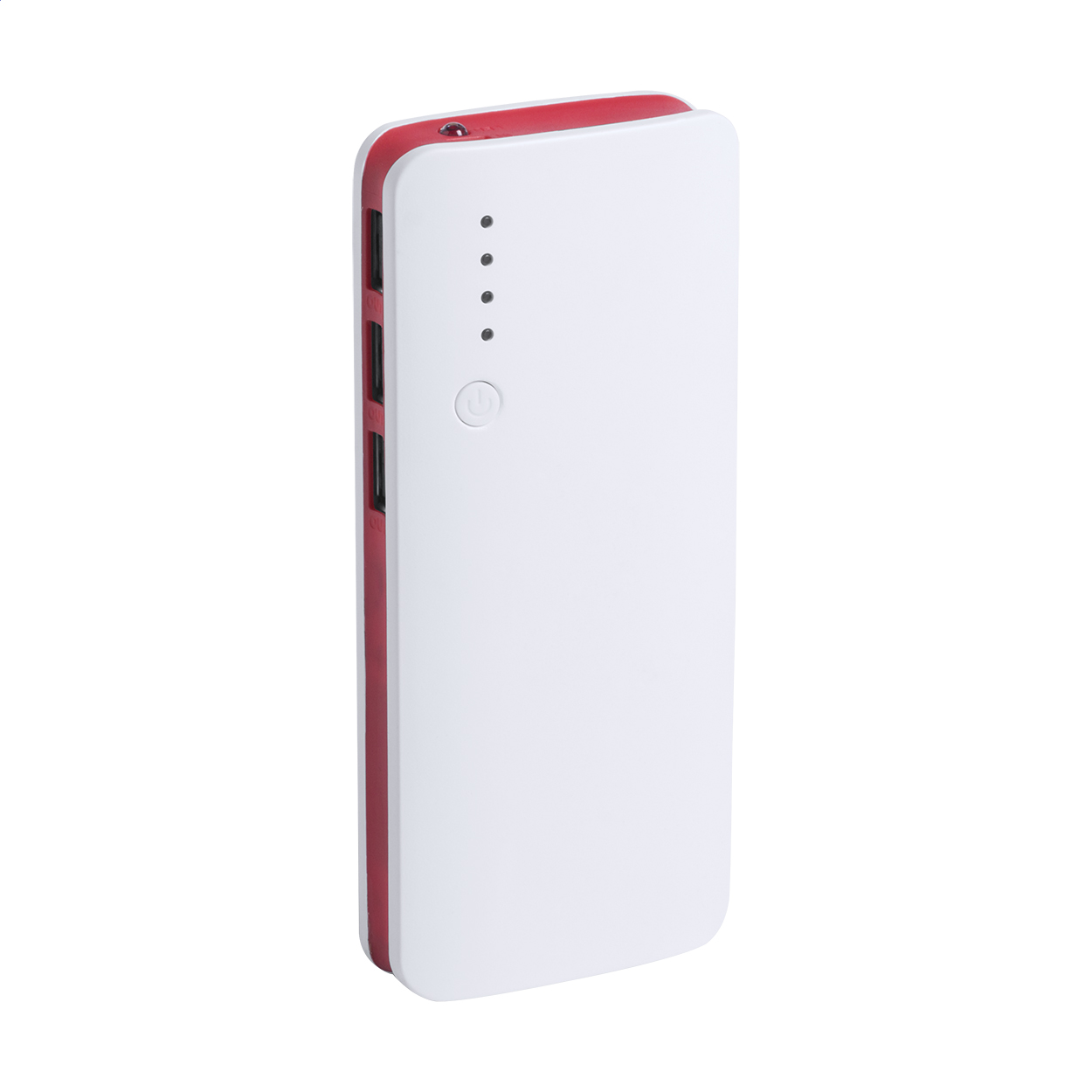 Tenak powerbank i plast med 10000 mAh og jeres logo trykt med logo