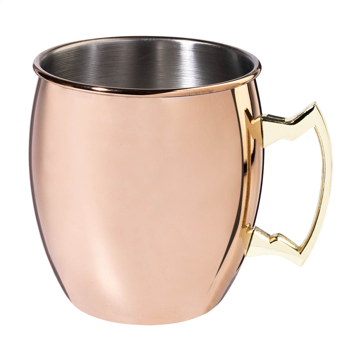 Mule kobberbelagt cocktailkrus i rustfrit stål, 500 ml, med logo