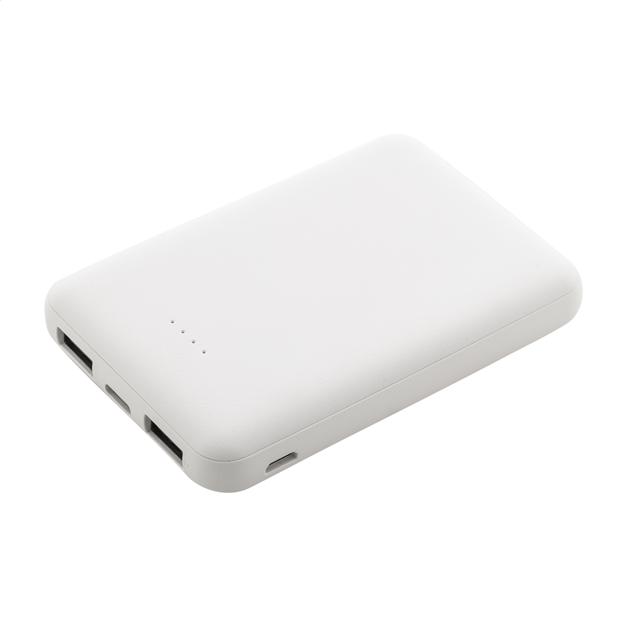 Rabobank Slim powerbank i genbrugt ABS med 5000 mAh og jeres logo trykt med logo