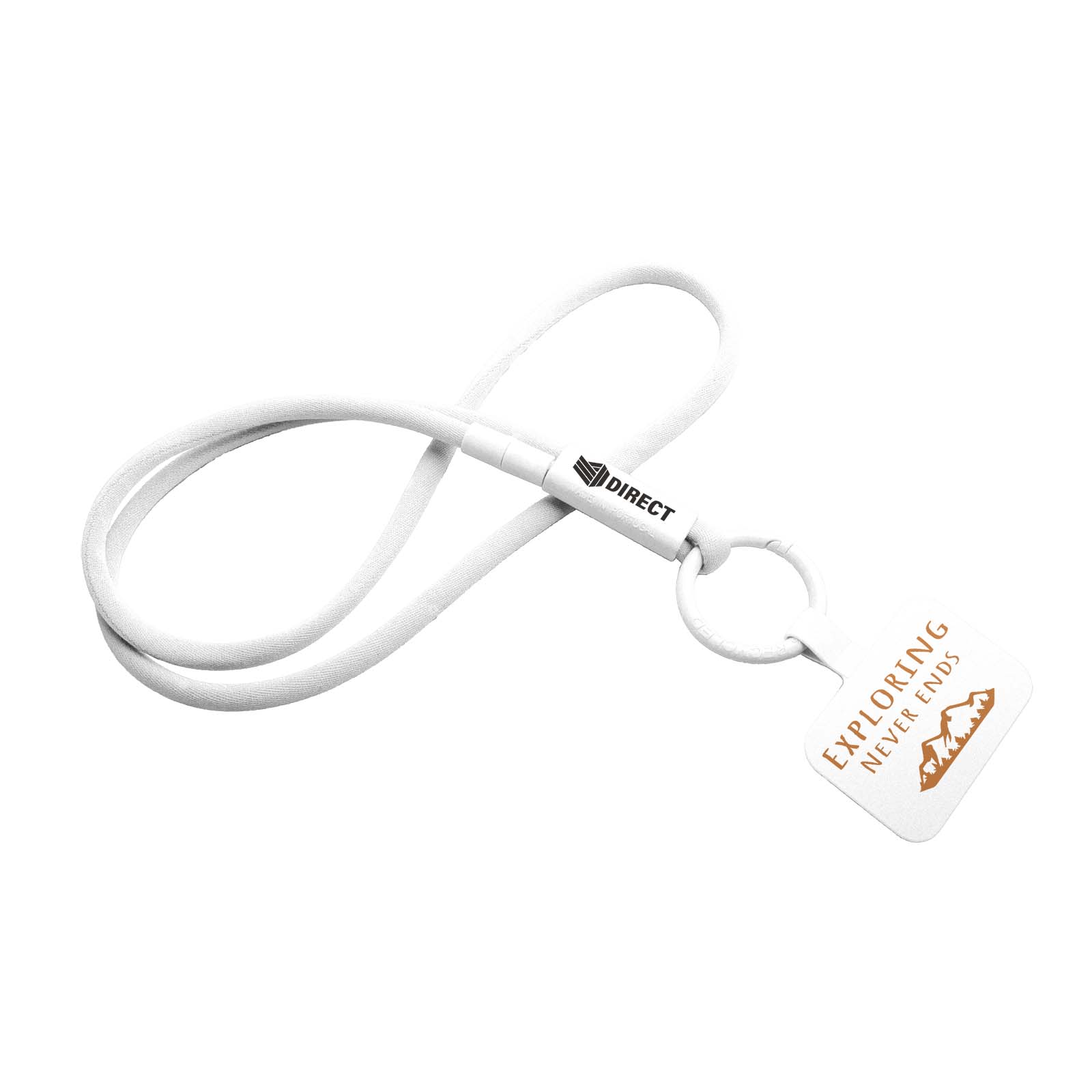 Tubyard lanyard med telefonholder og logo, rør af genvundet plast trykt med logo