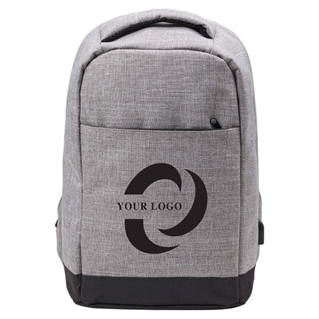 Anti-tyveri polyester rygsæk med USB port - Blaabjerg