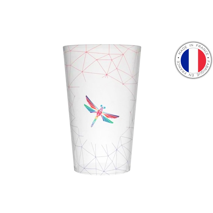 Personaliseret gennemsigtig genanvendelig plastik kop med digital printning - Erika