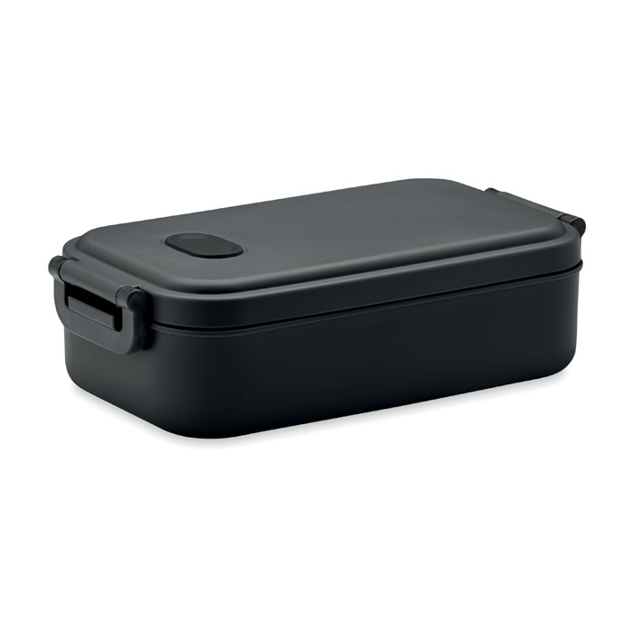Genanvendt PP-lunchboks med lufttæt låg, silikoneventil og to side-spænder. Kapacitet: 800 ml - Gudhjem