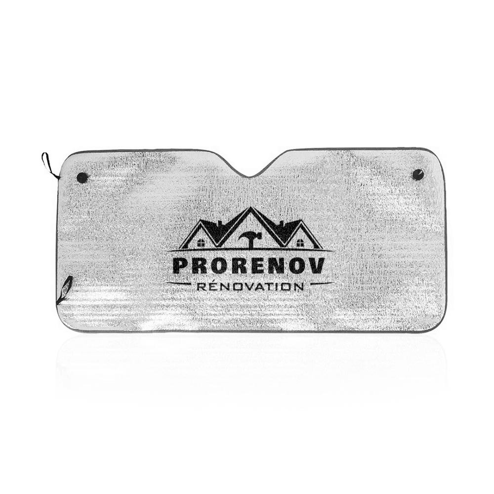 Solbeskyttelse med sølvmetallic finish og elastiske justeringstropper - Victoria