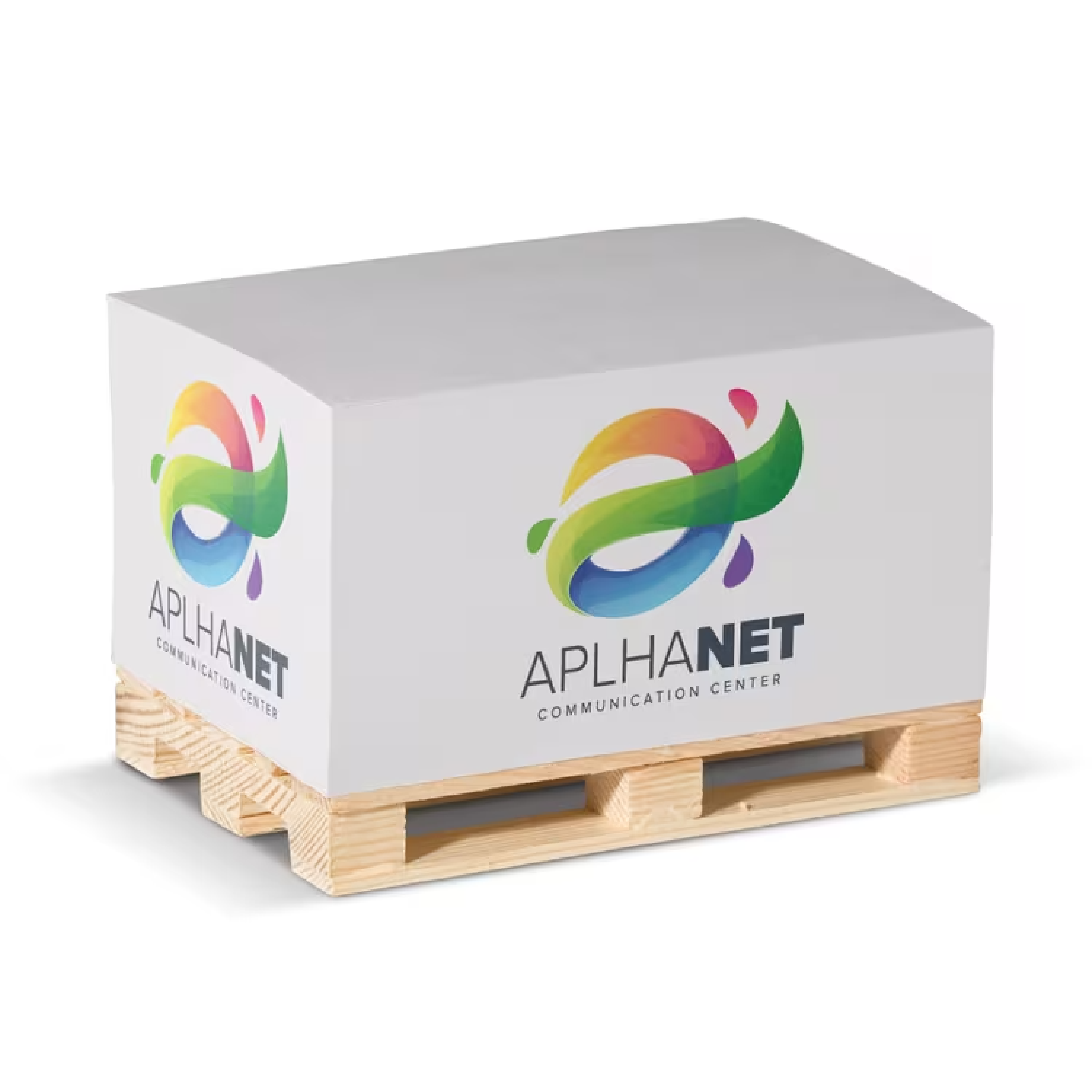 Rektangelblok på Træpalle - Julia trykt med logo