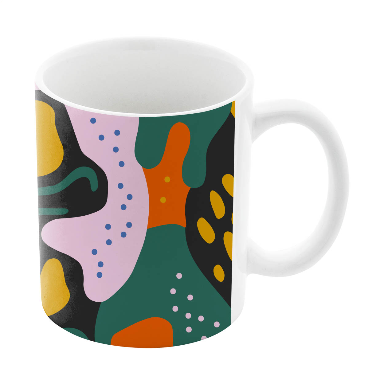 MultiColour hvidt keramikkrus 300 ml til sublimationstryk med logo trykt med logo