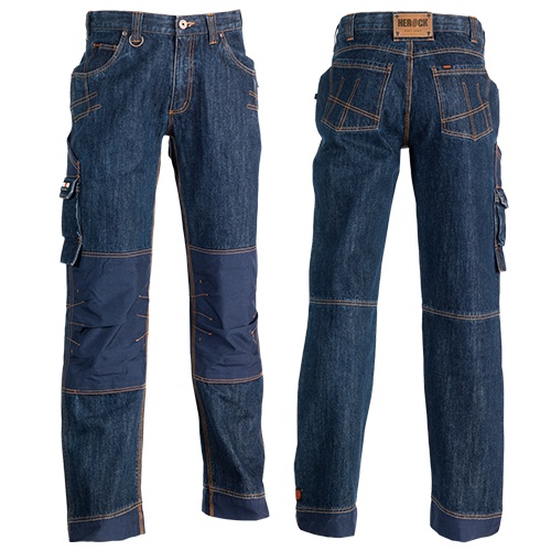 Multi-lomme justerbar taljebånd jeans bukser - Spøttrup