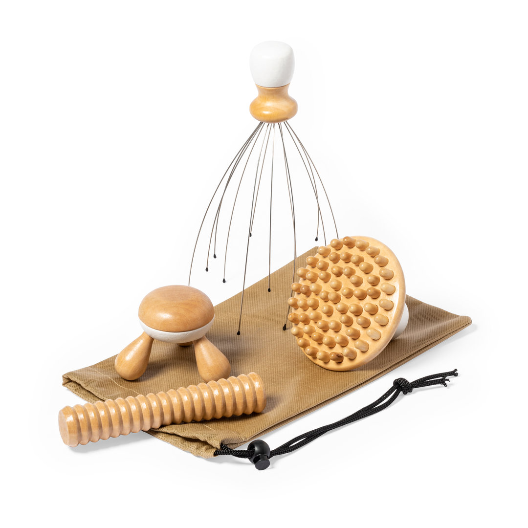 Naturligt træ massage sæt - Lyngby