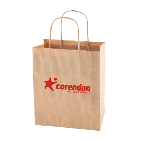 Hvid og Brun papirpose 180x70x220 mm, 90 gr/m2 - Christian