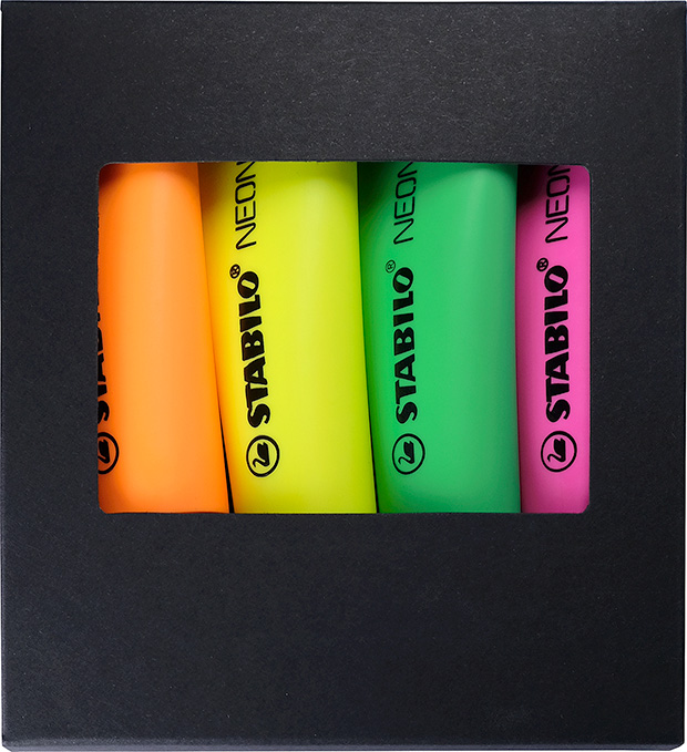 STABILO® NEON sæt med 4 overstregningstuscher - Rødovre