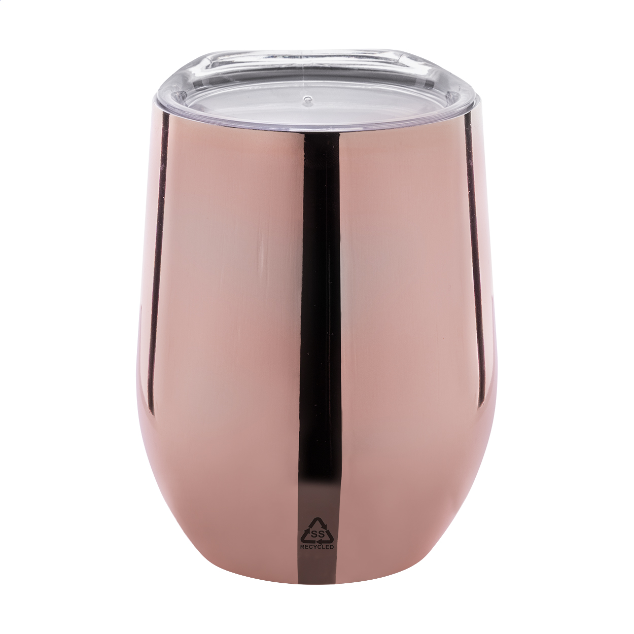 Rebby Oro termokop i genbrugt stål med højglans metallic, 350 ml, med logo