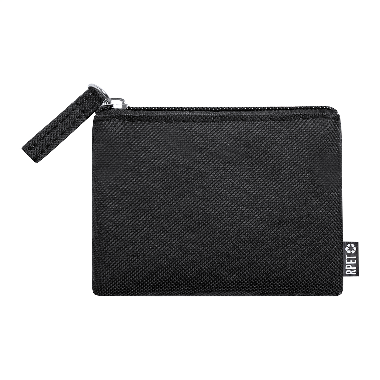 Dirham pung med lynlås i 600D RPET-polyester med jeres logo trykt med logo