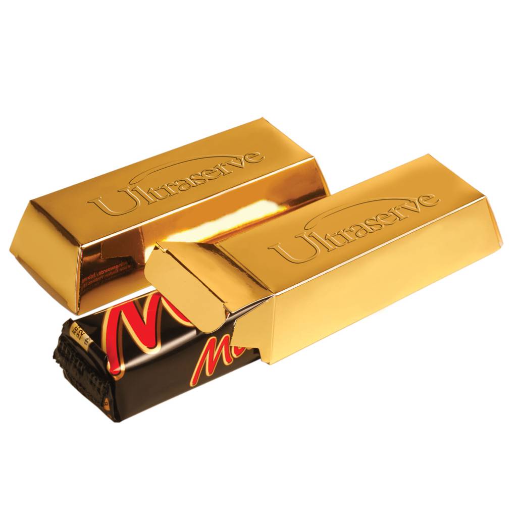 Prægbart guld bar med Mars chokolade - Noah