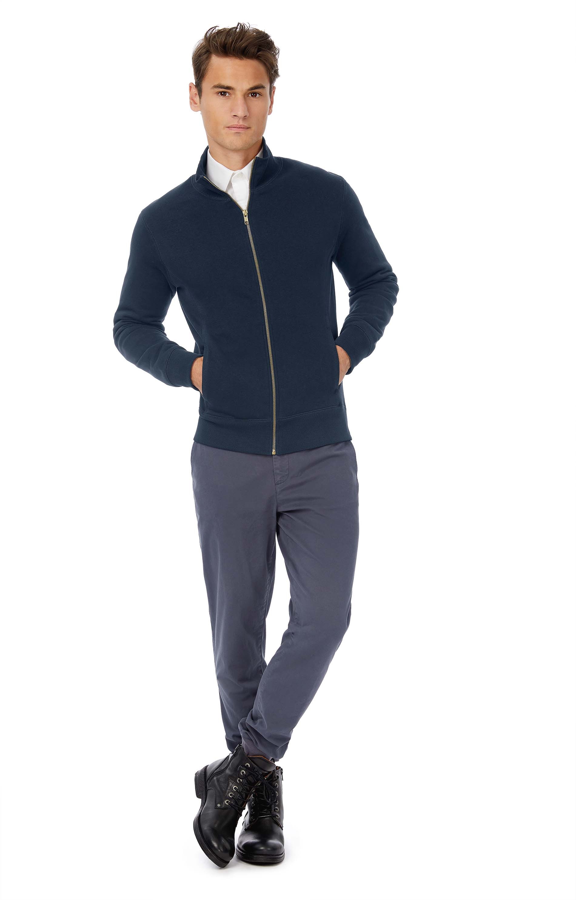 Kæmmet bomuld-polyester højhals sweater - Bramsnæs