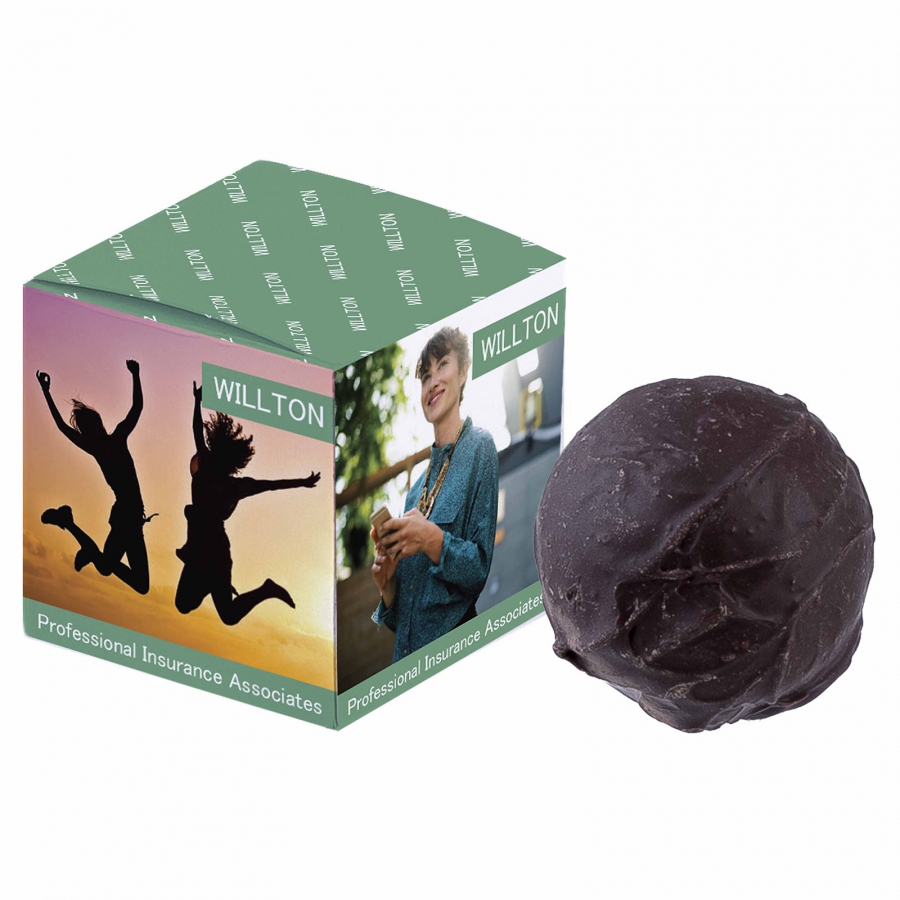 Kasse i fuldfarvetryk med 1 chokolademælkekugle (1 portion) - Rybjerg