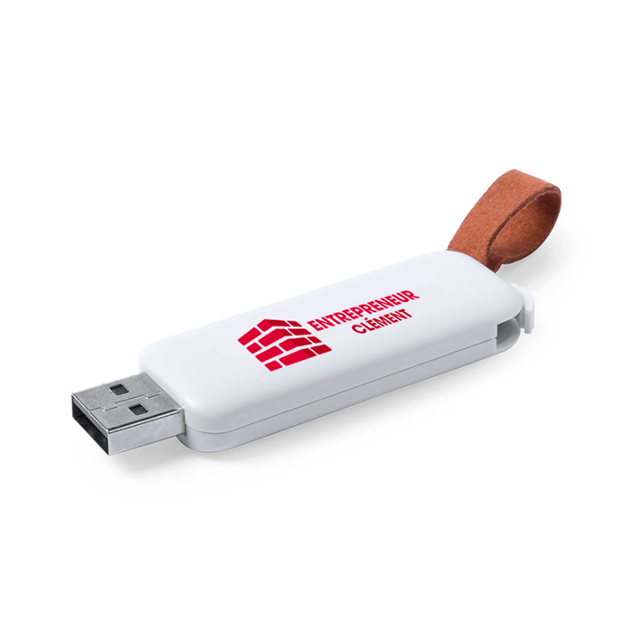 Minimalistisk 16GB USB-flashdrev med læderrem - Lunderskov