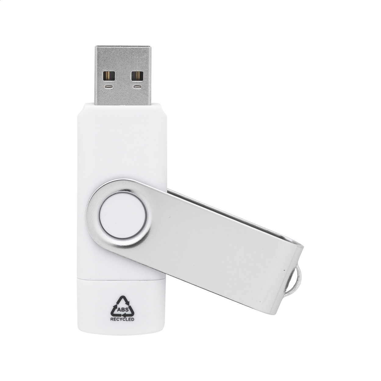 TwistDrive Plus OTG USB-nøgle i genbrugt ABS med USB og USB-C og logo