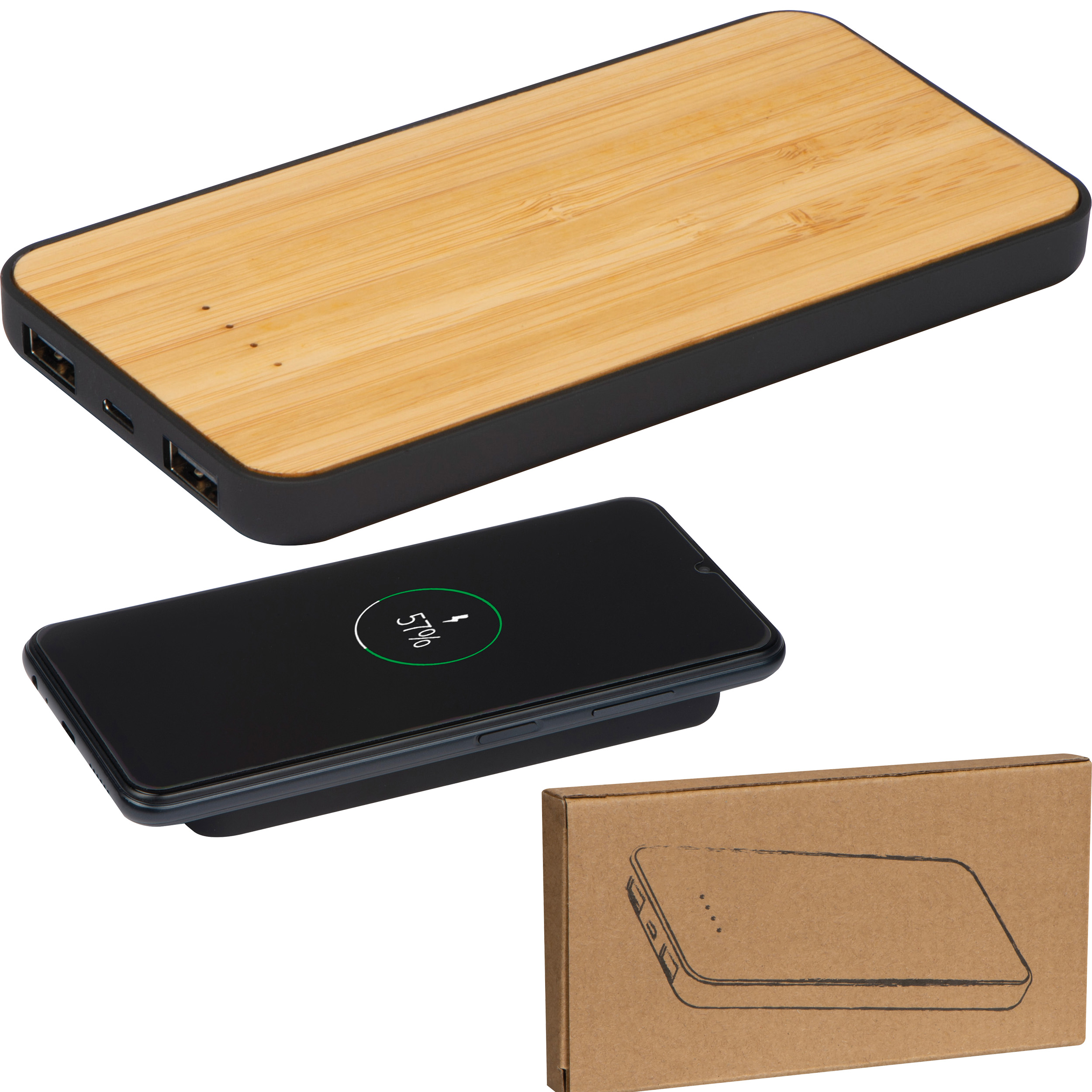 Trådløs oplader og powerbank, 8000 mAh - Sønderhald