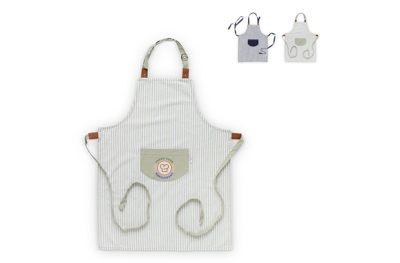 Sejrsforklæde med Striber - Høje-Taastrup trykt med logo