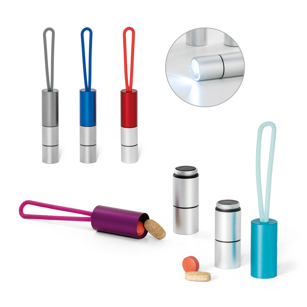 Aluminium LED lommelygte med tablet rum -