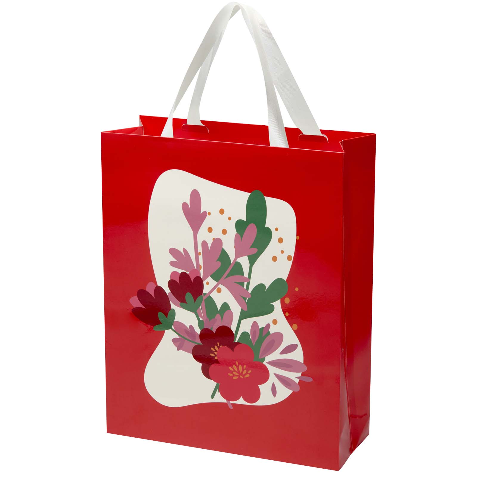 Smartfold papirpose 210 g/m² med båndhanke og jeres logo, 31 x 12 x 39 cm trykt med logo