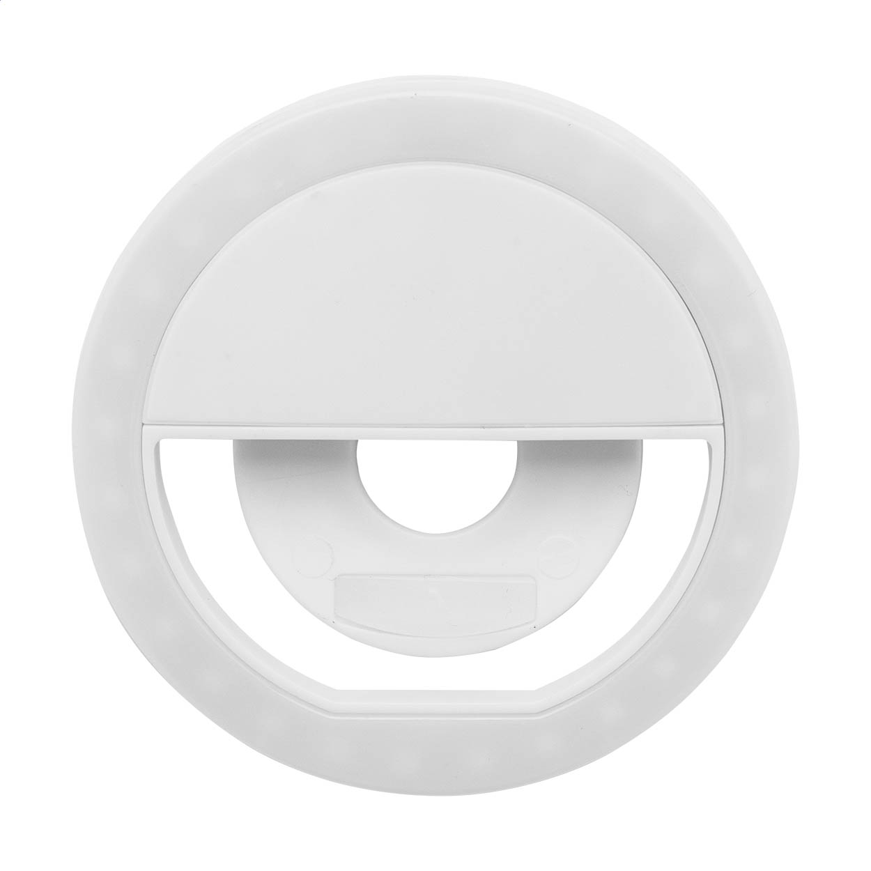 Radiance selfie-ringlys i genvundet ABS med 28 LED og logo