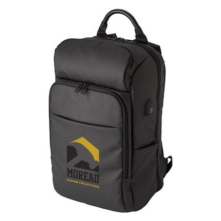 Isoleret PU-rygsæk med USB-port og laptoprum - Rosa