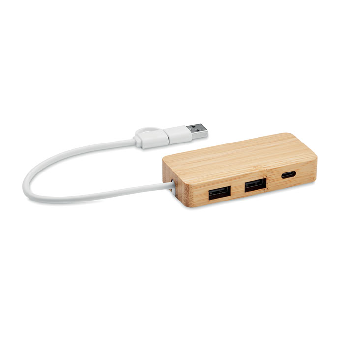 Bambus USB 3-ports hub - Asger