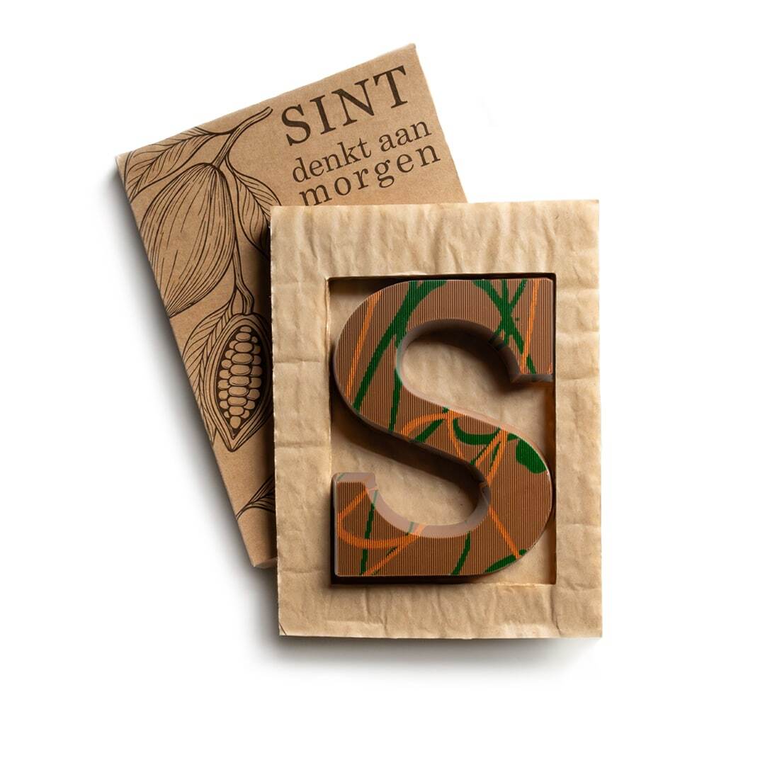 Pistachie-Chokoladebogstav S - Anders trykt med logo