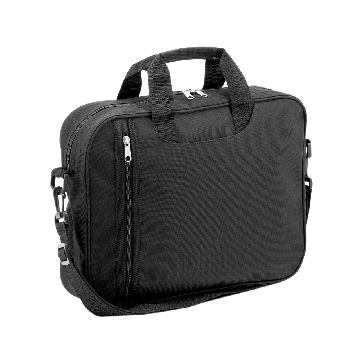 Dokkux dokumenttaske i 600D polyester med lynlås, skulderrem og logo trykt med logo