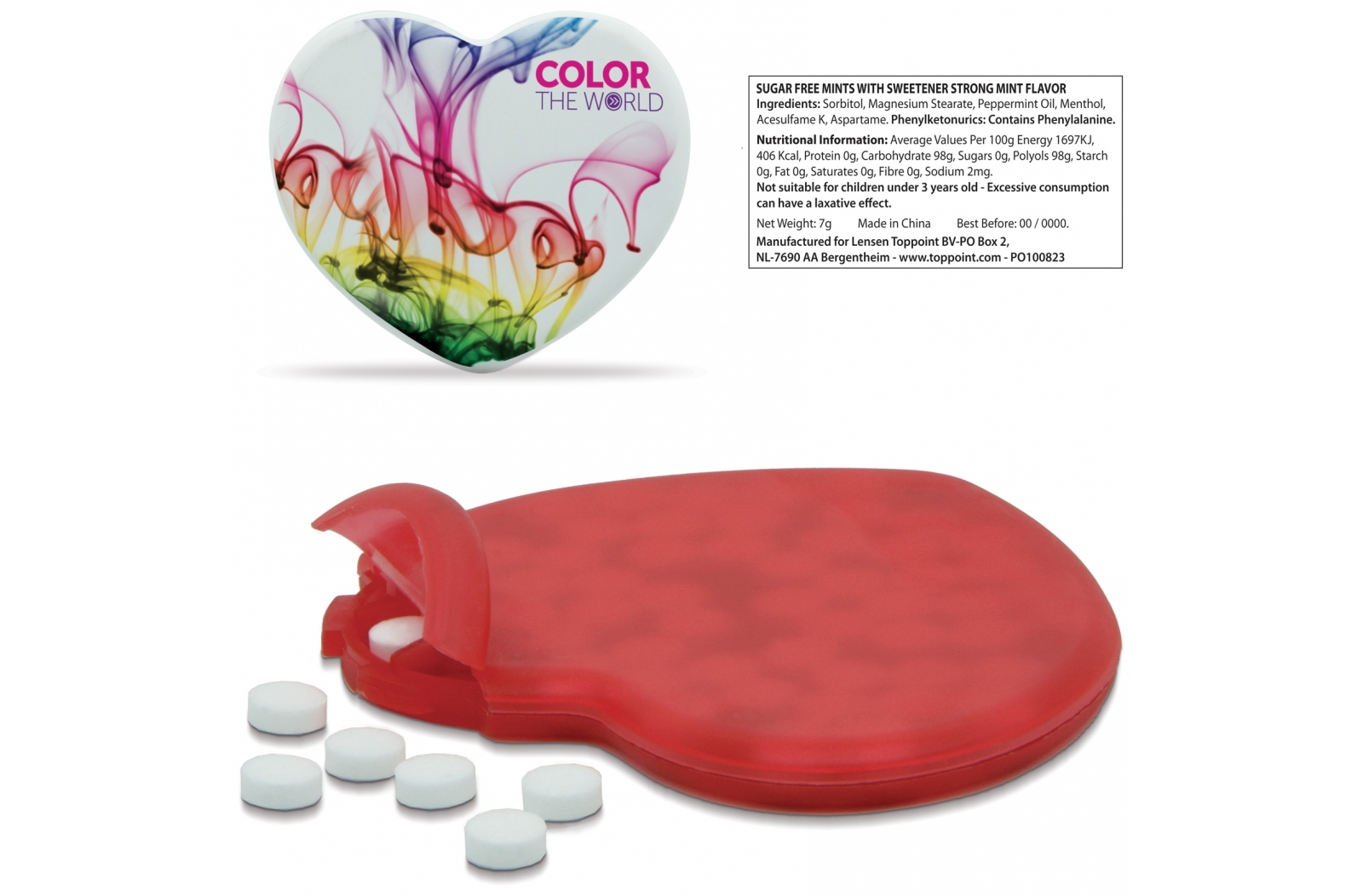 Hjerteformet pebermynte-tinboks - Allerød