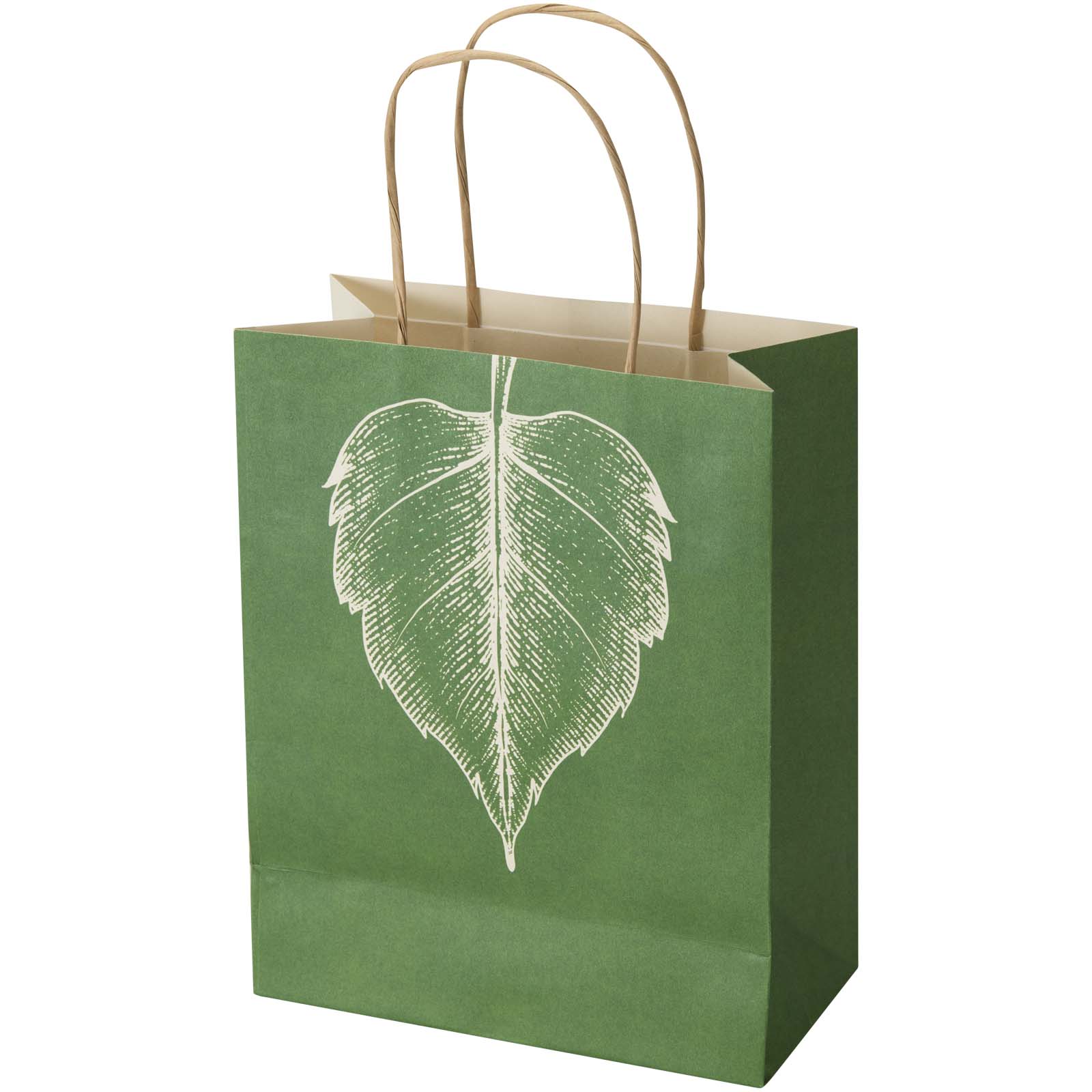 Papirpose af landbrugsaffald 150 g/m² med jeres logo, 18 x 9 x 23 cm trykt med logo