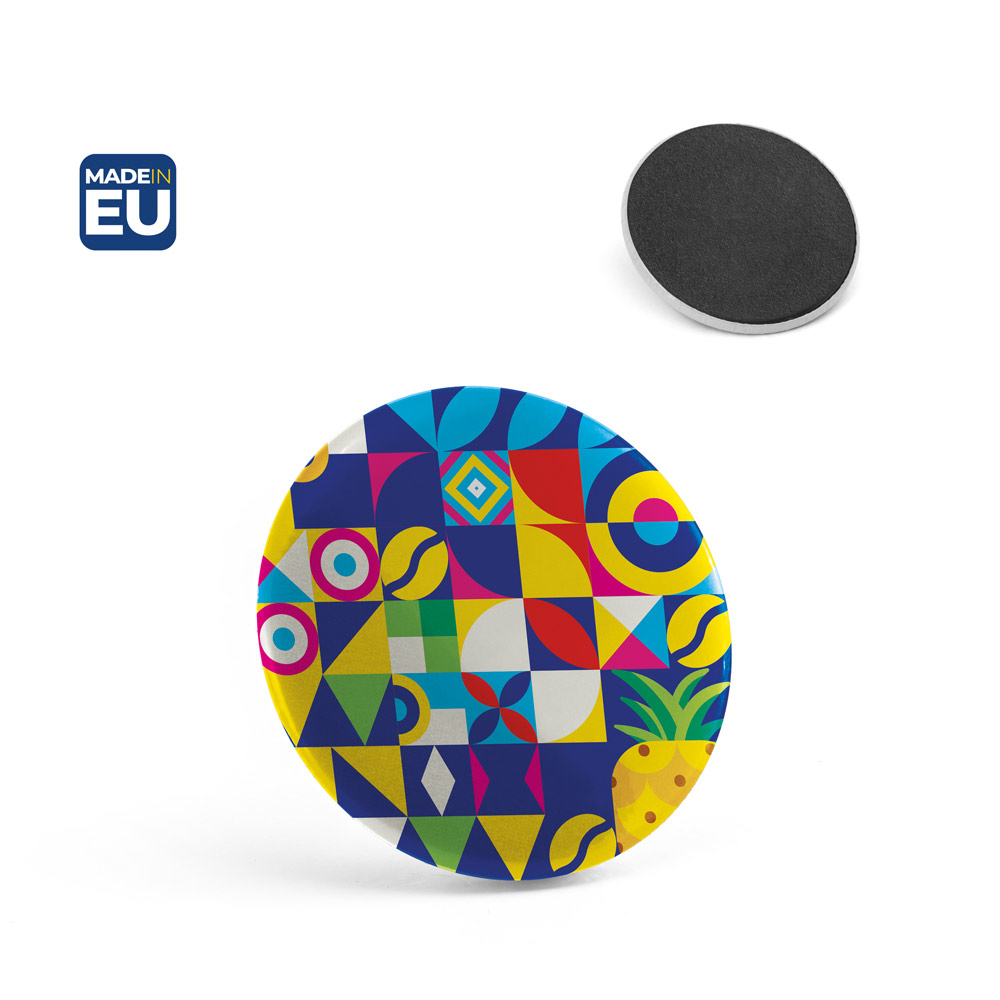 Button P'IN 7 magnetisk, med jeres logo, ø50 mm