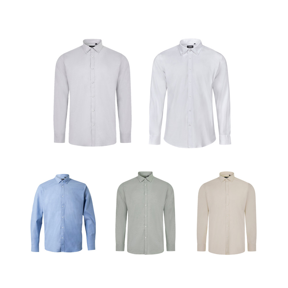 VL PRITHVI MAN. Oxford skjorte til mænd (180 g/m²) af bomuld (50%), polyester (45%) og elastan (5%)