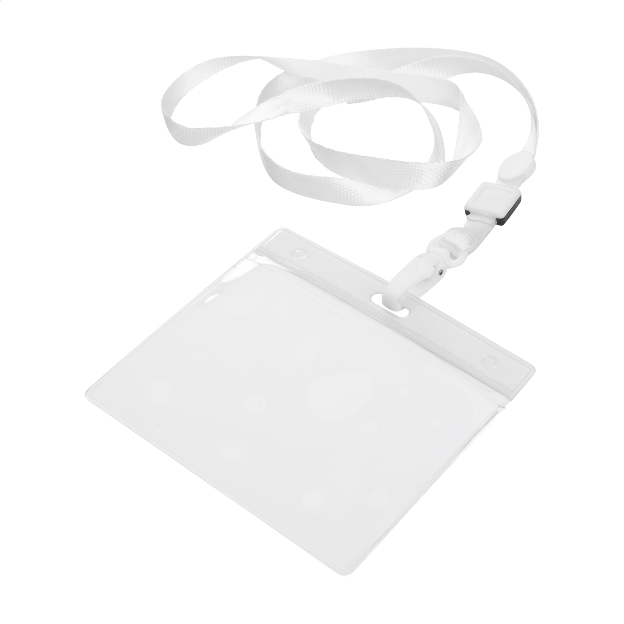 Ballek lanyard i polyester med karabinhage og PVC-kortholder og logo trykt med logo