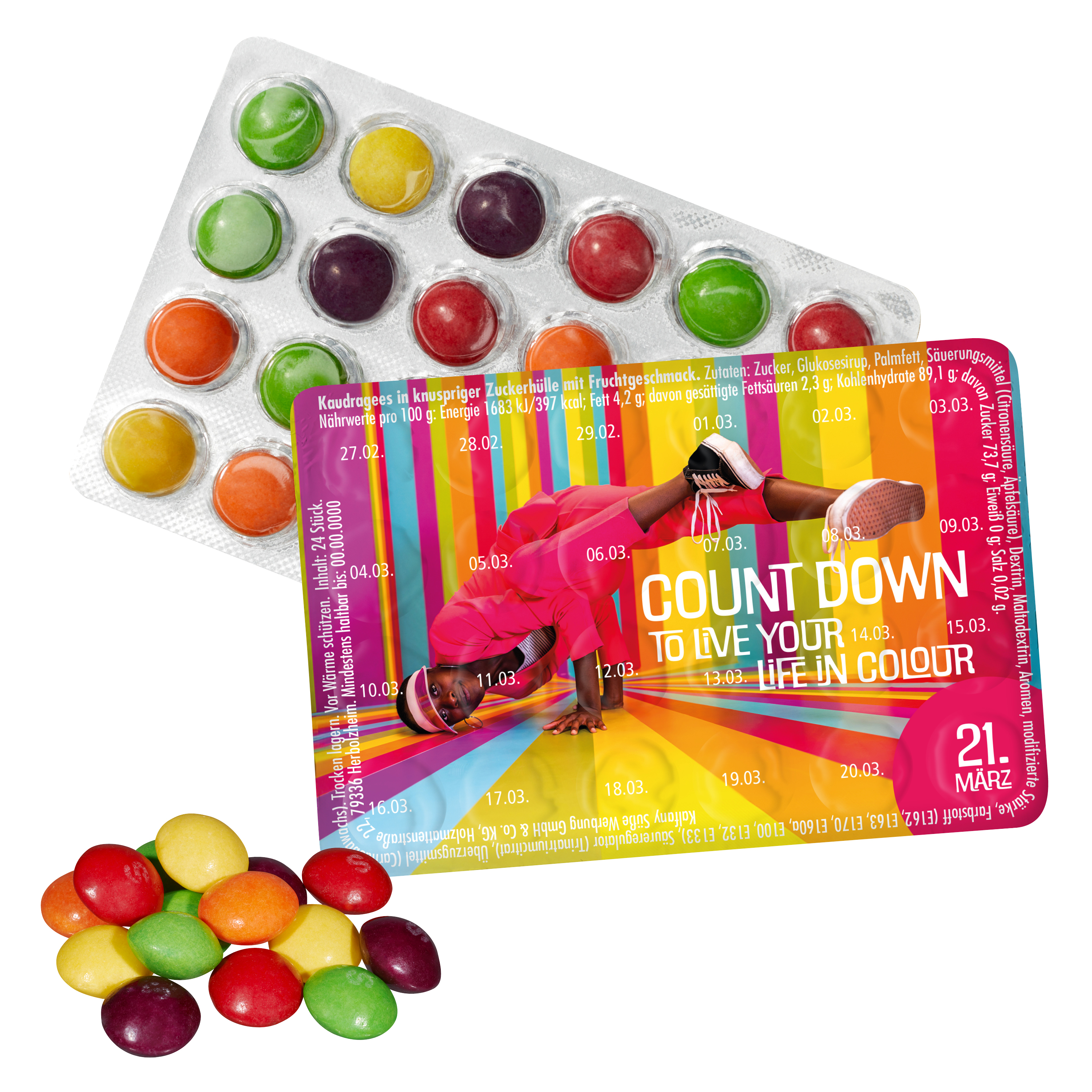 Verdens Mindste Begivenhedskalender med Skittles - Stevns trykt med logo