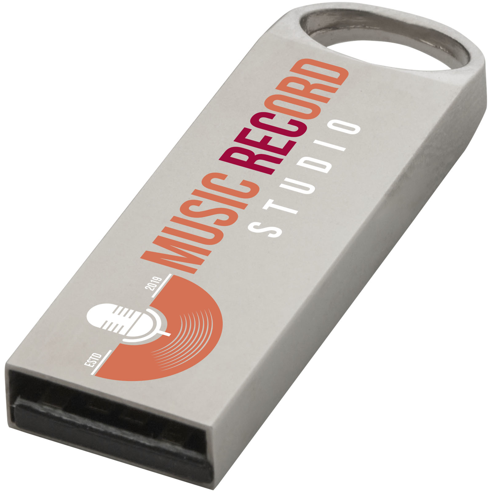 Kompakt og let USB 3.0-nøgle i metal med logo, moderne design trykt med logo