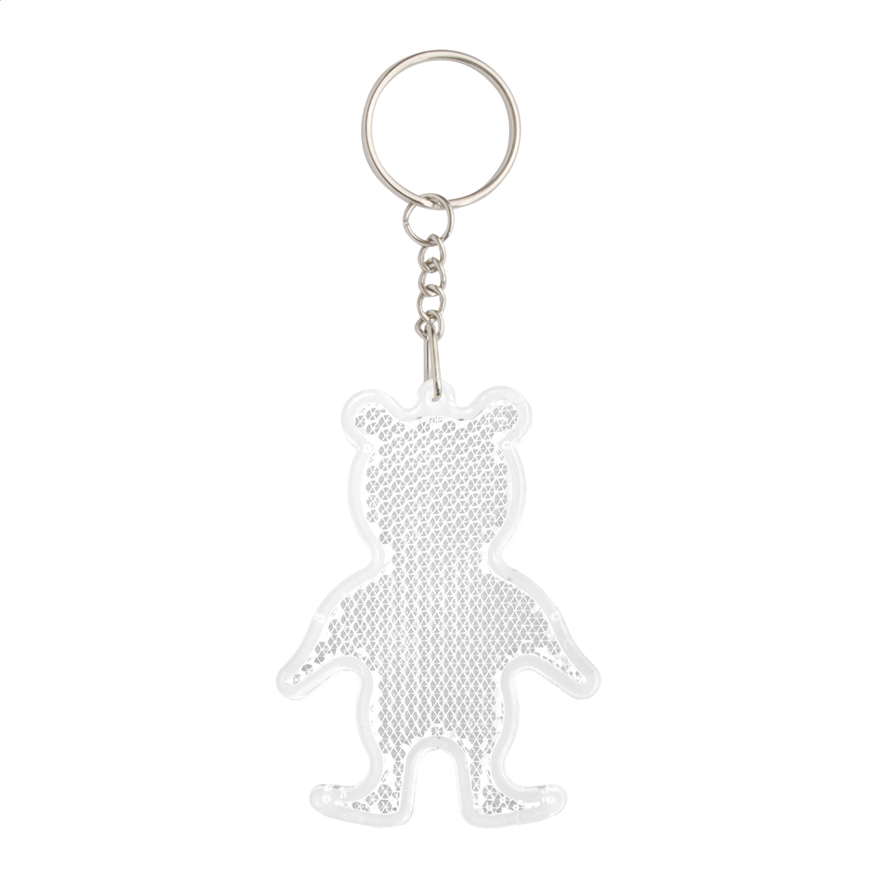 Safebear reflekterende nøglering formet som en bjørn, med logo trykt med logo