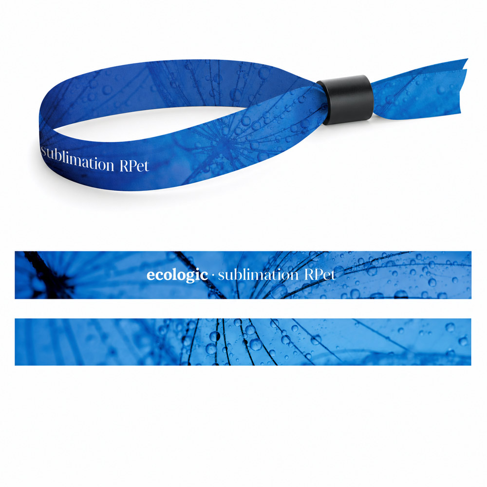 Trykt eksempel på Lanyard SUBLIMATION Slim II (15 mm) armbånd lavet af genanvendt polyester (100% rPET)