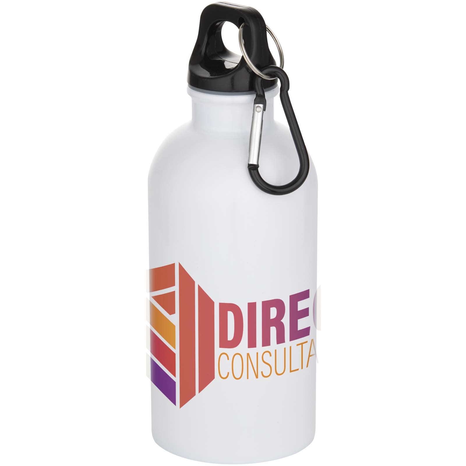 HydraGen 400 ml sublimation RCS genanvendt enkeltvægget rustfrit stål vandflaske med karabinhage - Søndersø