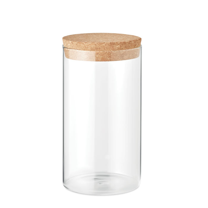 Borosilikatglas opbevaringskrukke med korklåg - 600 ml kapacitet