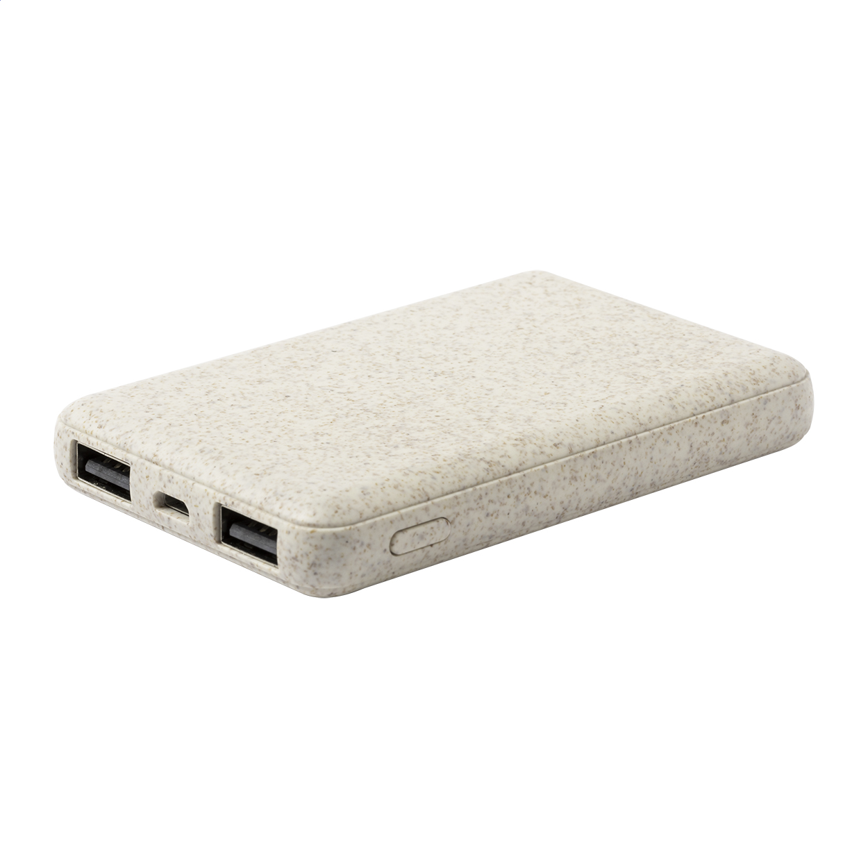 Durum powerbank i økologisk hvedestrå med 5000 mAh og jeres logo trykt med logo