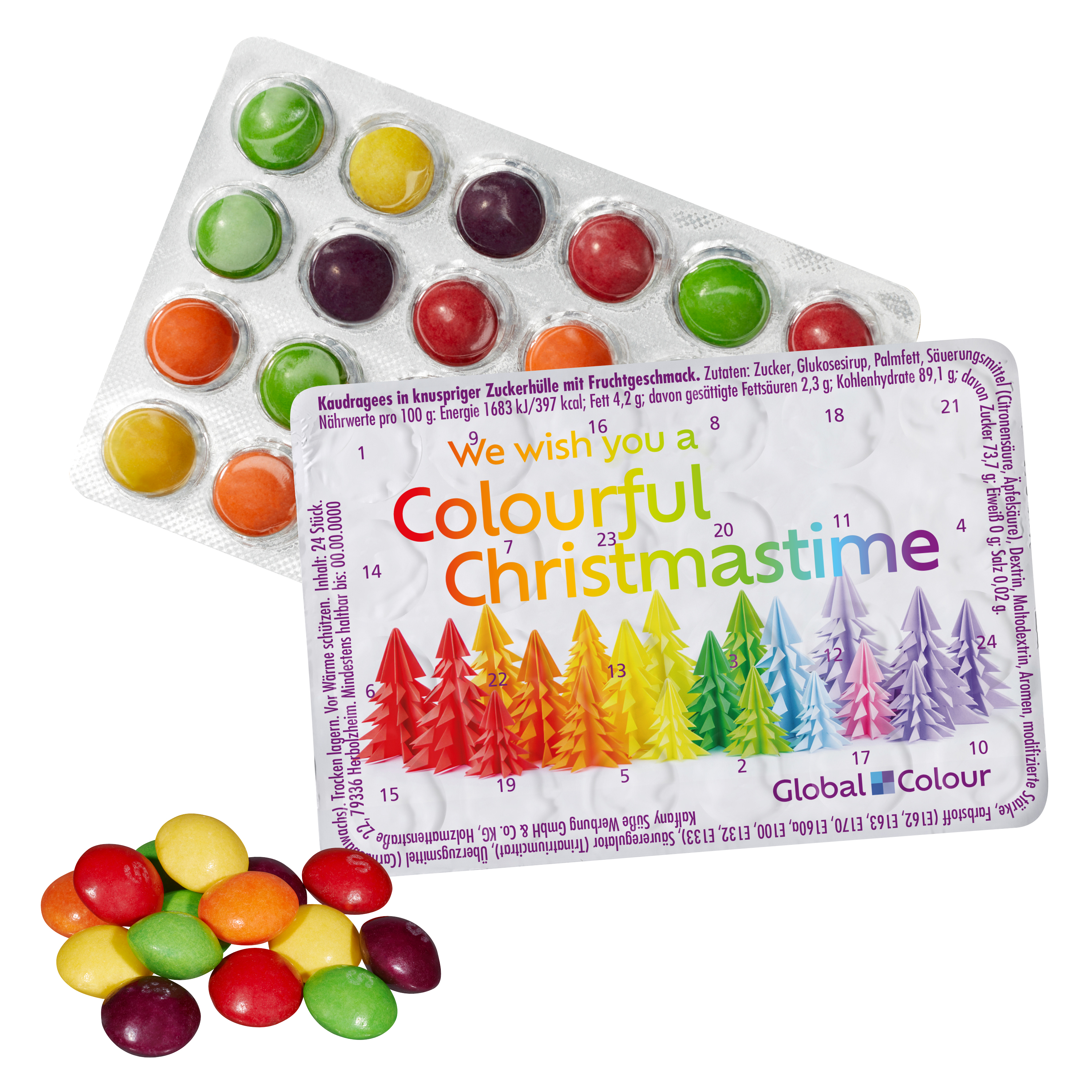Verdens Mindste Julekalender med Skittles - Olga trykt med logo
