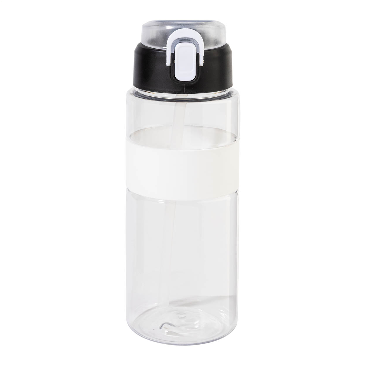 Fitgrip sportsflaske i RPET med flip-top og sugerør, 700 ml, med logo trykt med logo