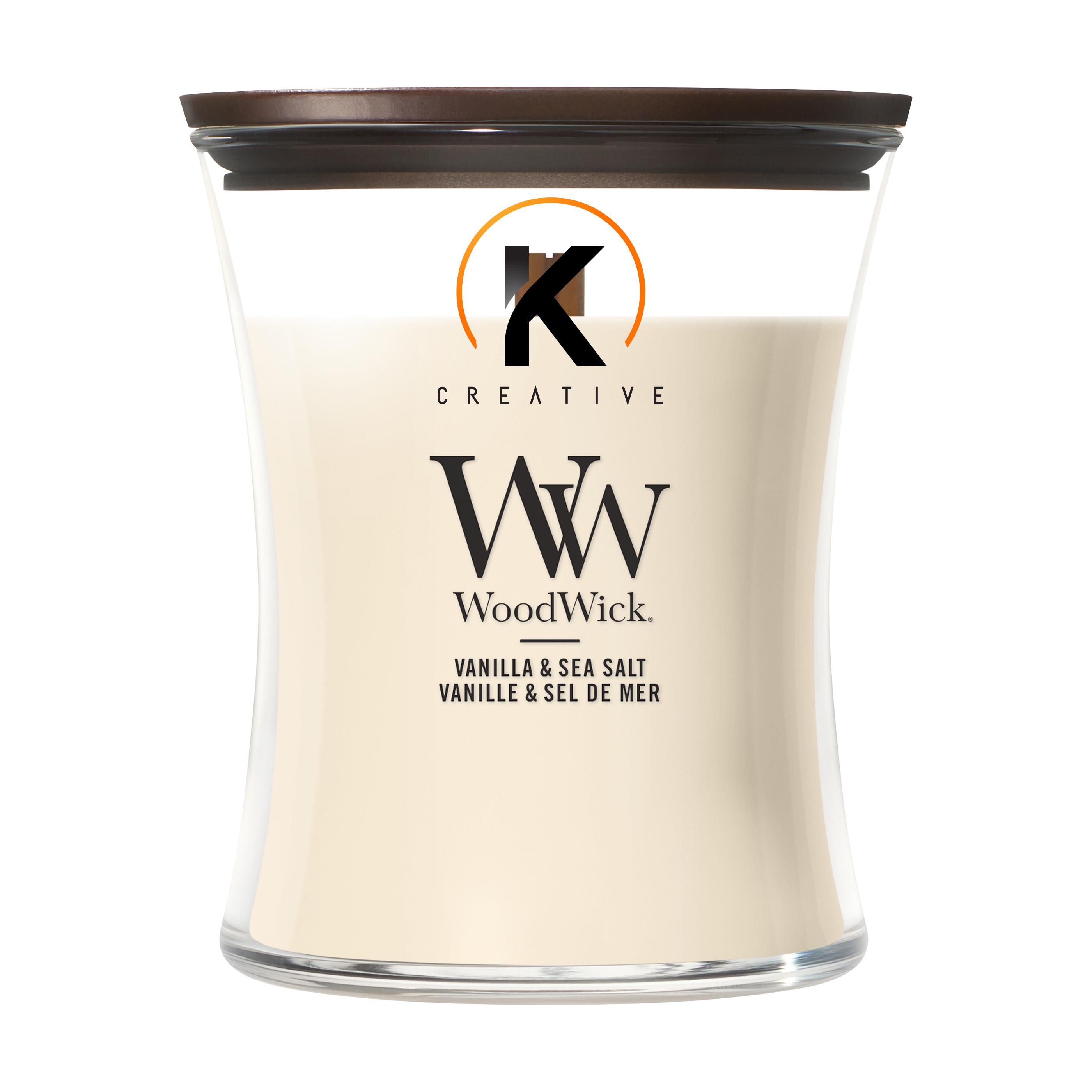WoodWick Vanilje & Havsalt Medium Duftlys